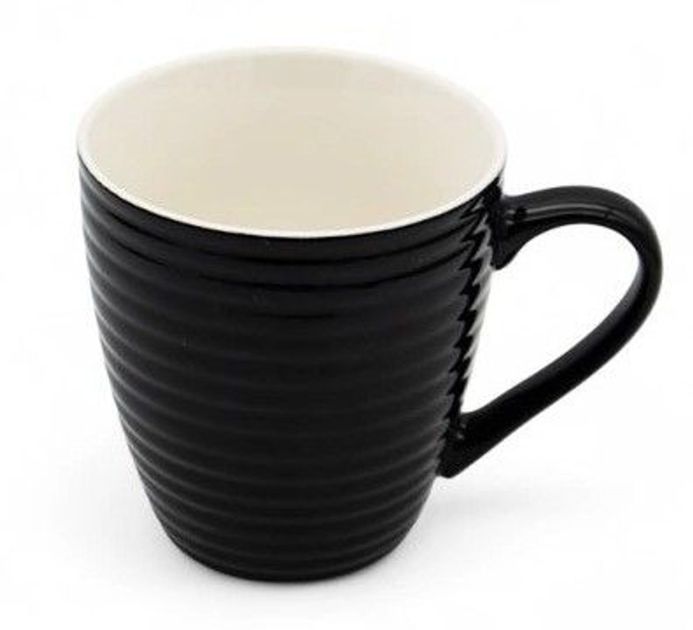 Levně hrnek 440ml VROUBKY, BL-13447-1, černý, new bone