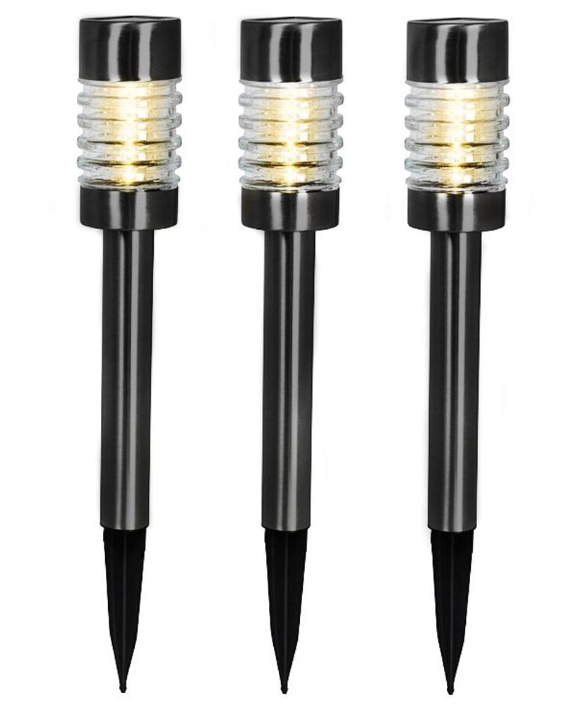 Levně PROGARDEN Lampa solární zahradní sada 3 ks černá KO-DT3000240