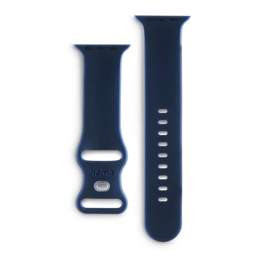 Levně Hama Fantastic Feel, řemínek pro Apple Watch 38/40/41 mm, silikonový, tmavomodrý