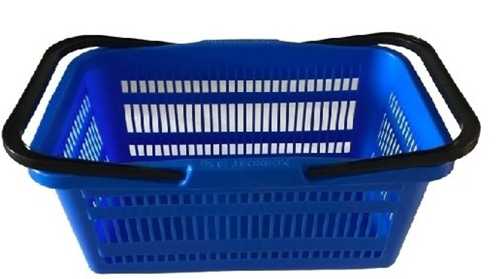 Levně košík nákup.44x28x20cm, modrý, 2ucha, plast