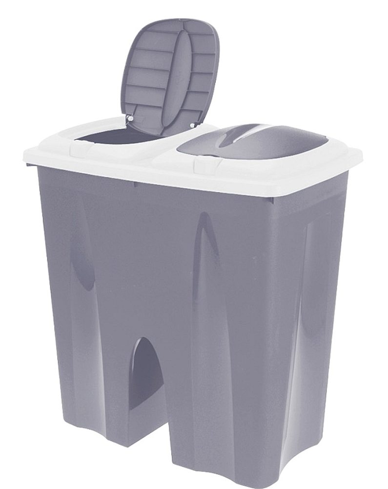 EXCELLENT HOUSEWARE Odpadkový koš na tříděný odpad 2 x 25 l šedá KO-Y54230710seda