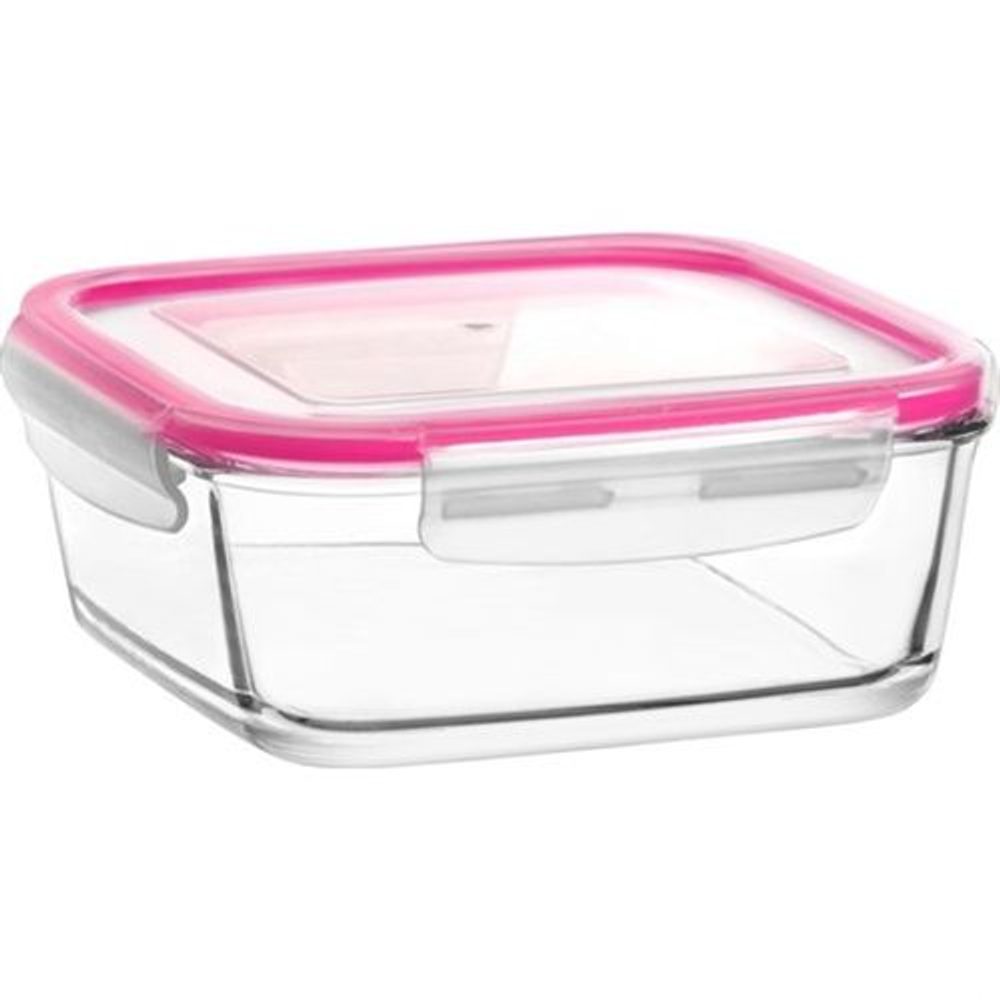 Levně dóza 1,15l FRESCO, 16,9x16,9x6,5cm, víčko plast, sklo