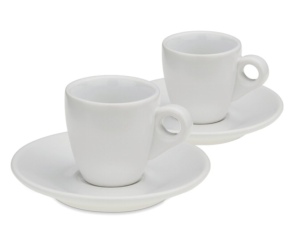 Levně KELA Hrnek na espresso s podšálkem sada 4 ks MATTIA bílá KL-12748