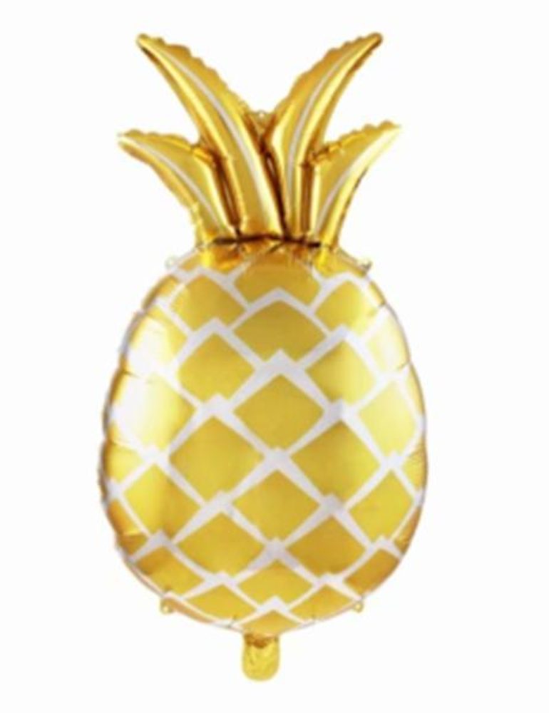Levně TORO BALÓNEK ANANAS 48X80CM FÓLIE 3 ZÁVĚSNÉ OTVORYZLATÁ