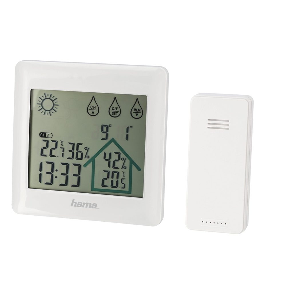 Levně Hama Action, elektronická meteostanice, bílá