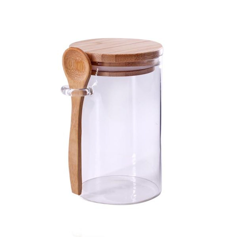 Levně TORO DÓZA S BAMBUS VÍČKEM A LŽIČKOU 500ML BOROSILIKÁT
