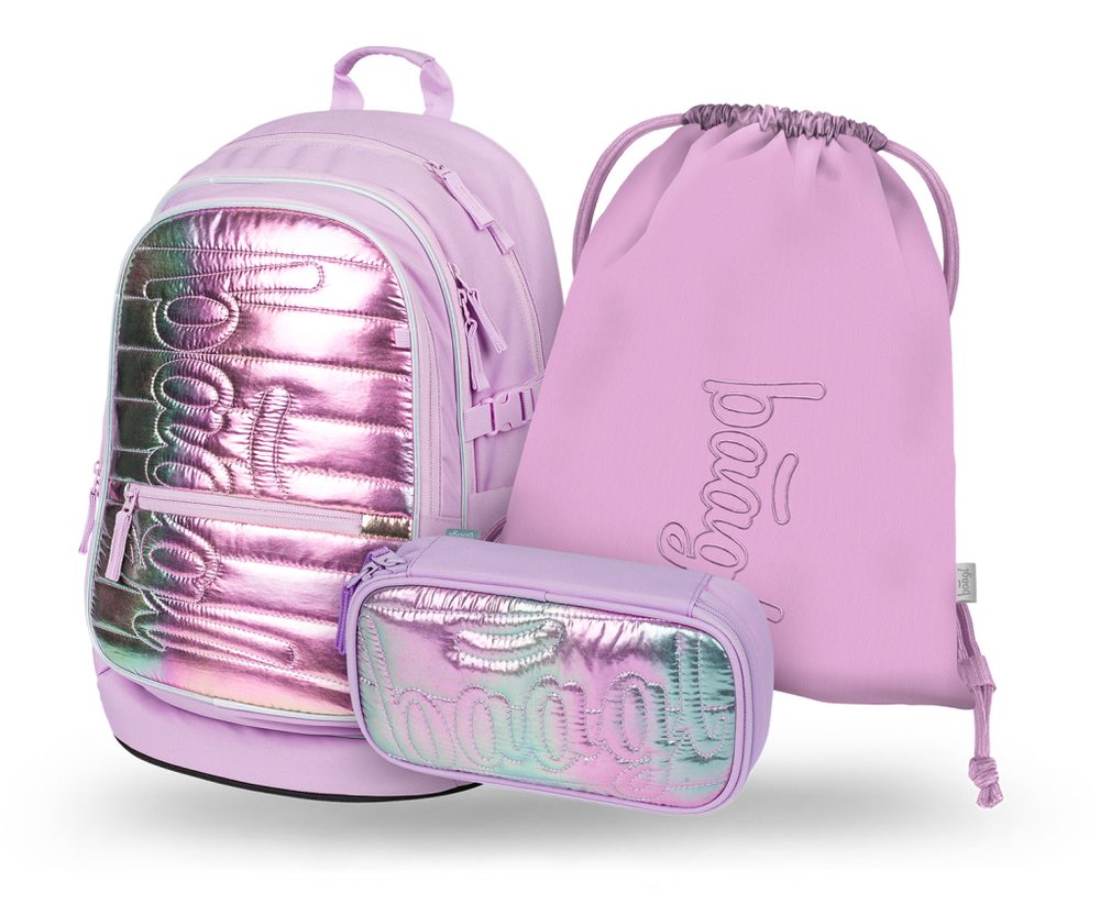 Levně BAAGL SET 3 Core Lavender: batoh, penál, sáček
