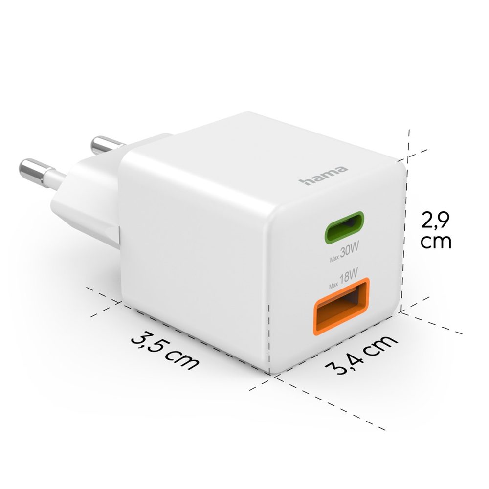 Hama rychlá USB nabíječka USB-C + USB-A, PD/QC, 30 W (obrázek 6)