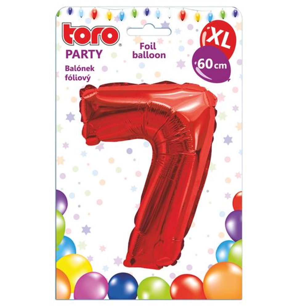 Levně TORO BALÓNEK XL, ČÍSLICE 7, 60CM, MATNĚ ČERVENÁ