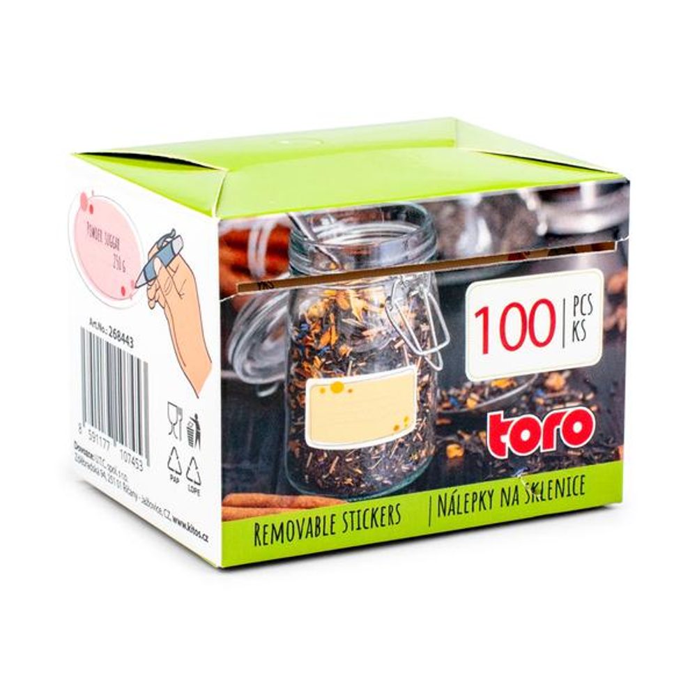 Levně TORO SAMOLEPKY UNIVERZÁLNÍ 100KS 2 ASSORT 6,5X4CM