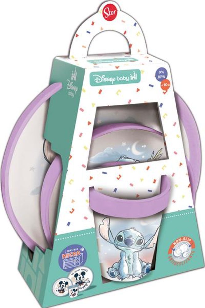 Levně STOR 3DÍLNÁ SADA TALÍŘEK, MISKA A KELÍMEK STITCH