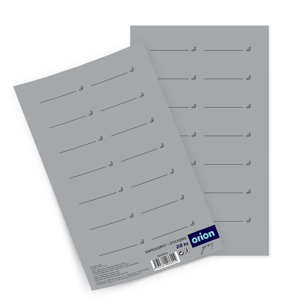 O Samolepky na kořenky GREY obd. prázdné 28 šedá, CZ, SK