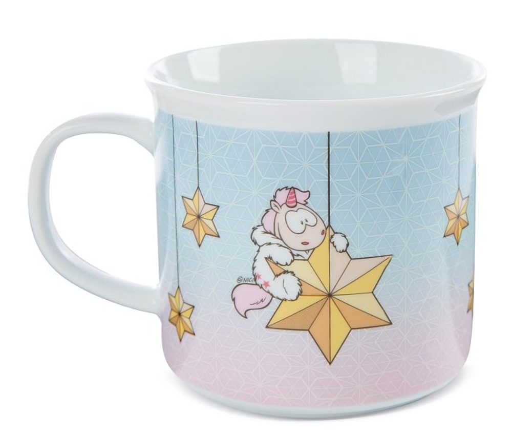 NICI NICI hrníček Jednorožec Theodor ve sněhové kombinéze, porcelán 400ml, dárkové balení