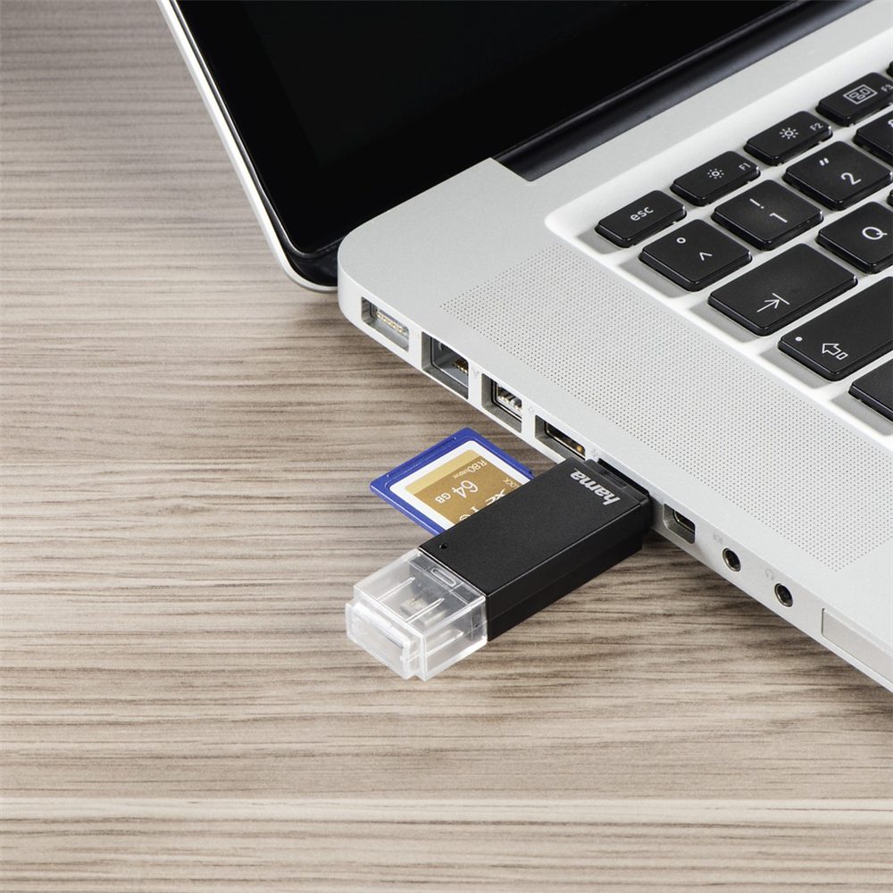 Hama USB 2.0 OTG čtečka karet Basic, SD/microSD, černá (obrázek 3)