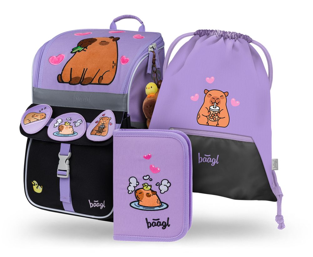 Levně BAAGL SET 3 Zippy Kapybara: aktovka, penál, sáček