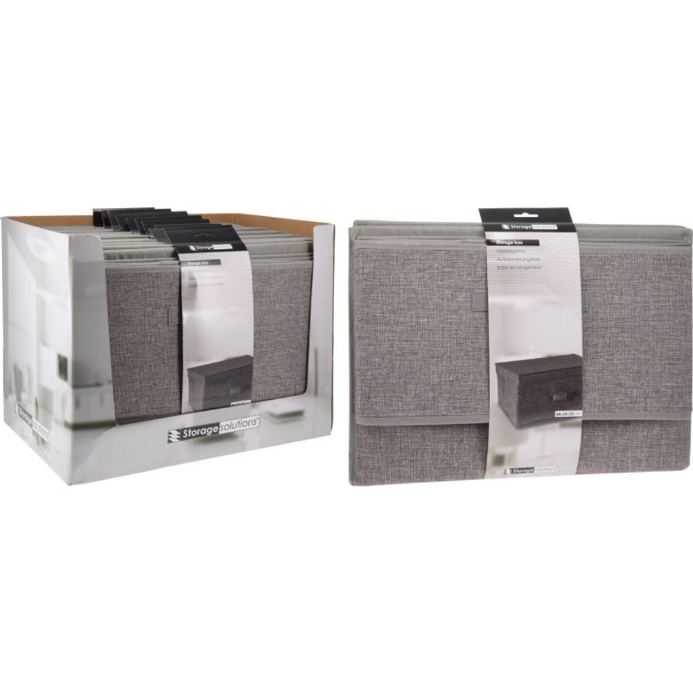 Levně HOMESTYLING Úložný box s víkem44x33x22 cm textil šedý KO-101001750seda