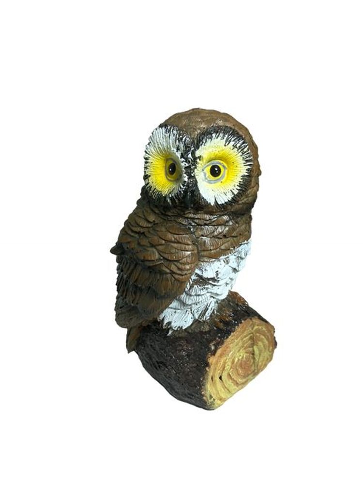 Levně dekorace SOVA sedící 7,5x7,5cm, v.15,2cm, DB, polyresin