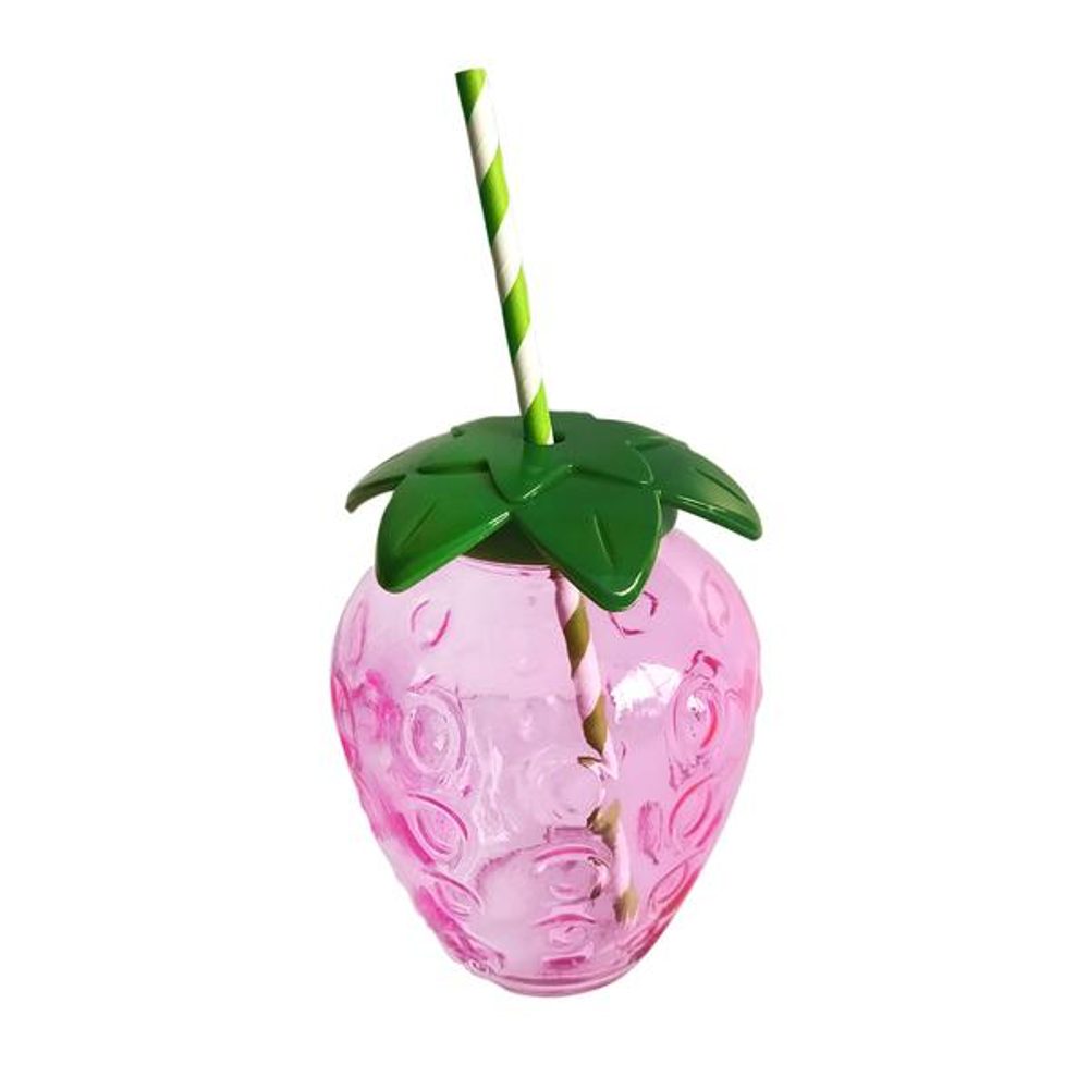 Levně TORO SKLENICE MASON 550ML TVAR JAHODA ZELENÉ VÍČKO SKLO