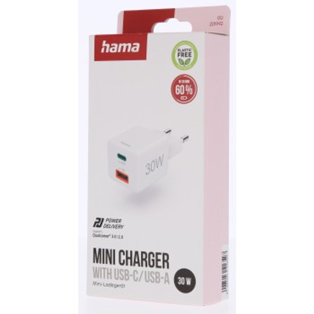 Hama rychlá USB nabíječka USB-C + USB-A, PD/QC, 30 W (obrázek 31)
