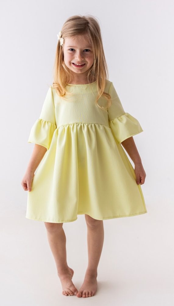 Levně Lily Grey Dívčí slavnostní boho šaty žluté - 122