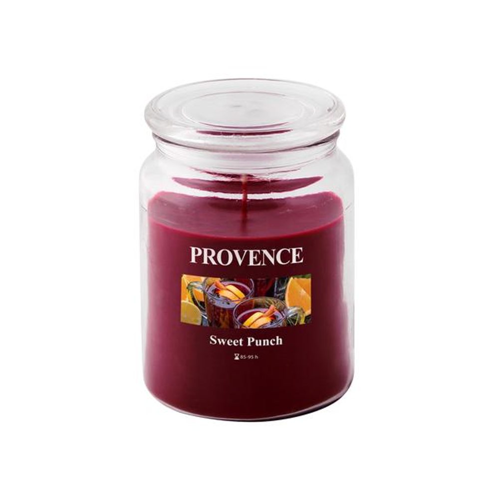 Levně Provence SVÍČKA VE SKLE S VÍČKEM 510G, SLADKÝ PUNČ