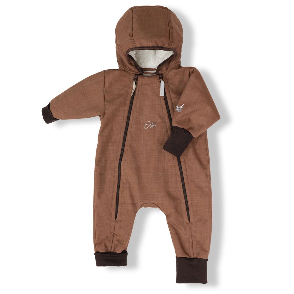ESITO Rostoucí zimní softshellová kombinéza Lamb Brown - hnědá - 56 - 62 hnědá