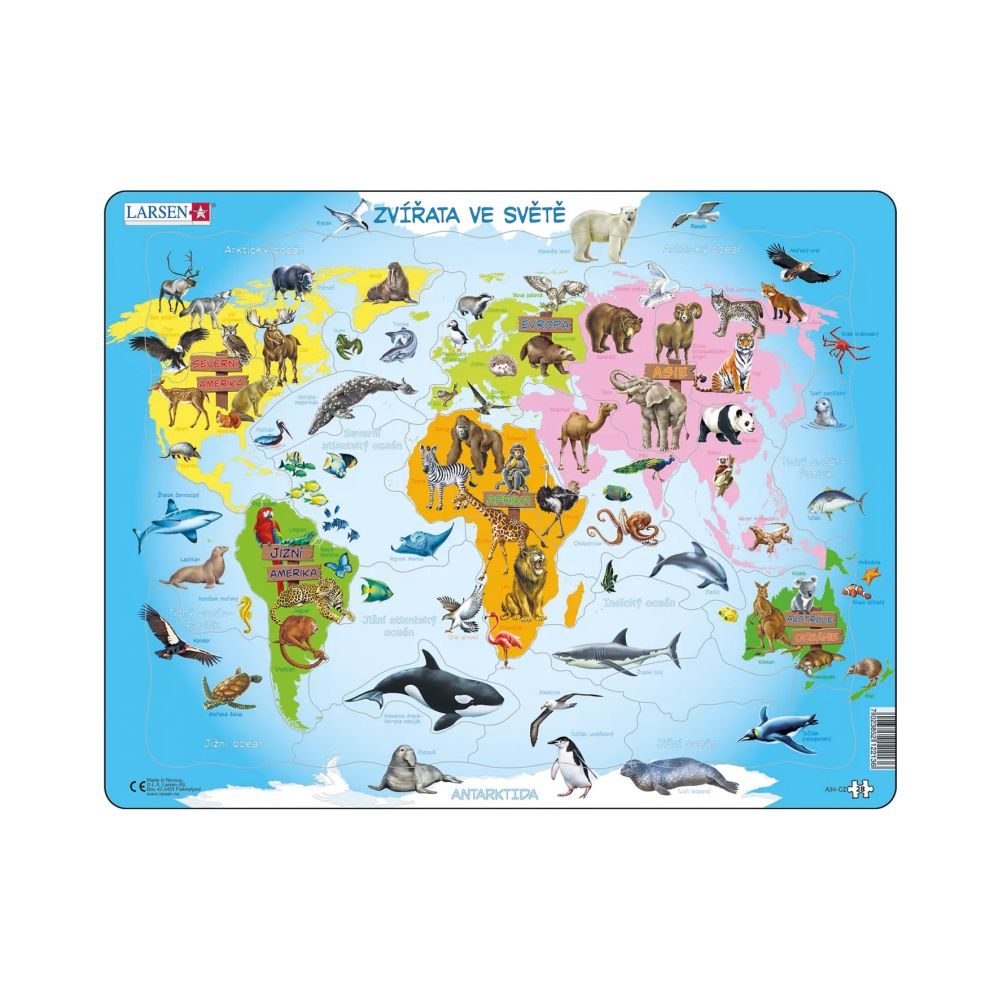 Levně ZVÍŘATA VE SVĚTĚ 28 d. EDU Puzzle