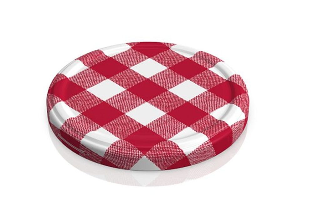 Levně víčko TWIST 66-10ks KÁRO větší, červenobílé (skl.377ml)