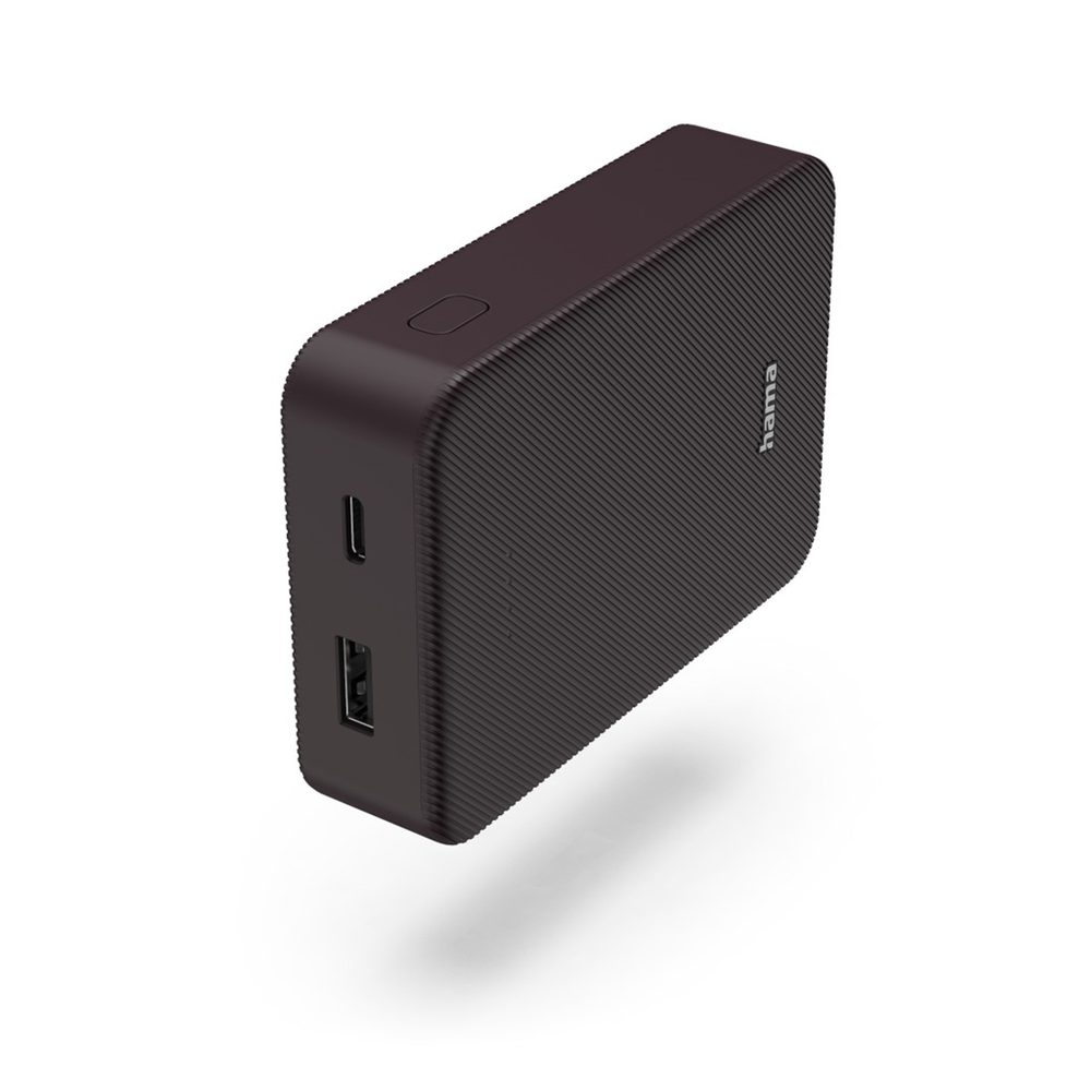 Levně Hama Colour 10, powerbanka 10000 mAh, 3 A, výstup: USB-C, USB-A, slivková