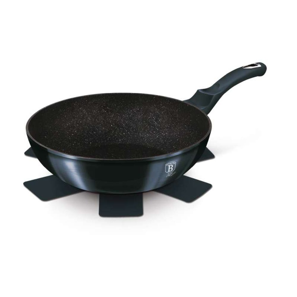 Levně BERLINGERHAUS Pánev WOK s mramorovým povrchem 30 cm Aquamarine Metallic Line BH-6114