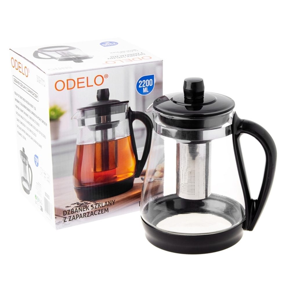 konvice 2,2l+sítko BENTO, sklo/plast