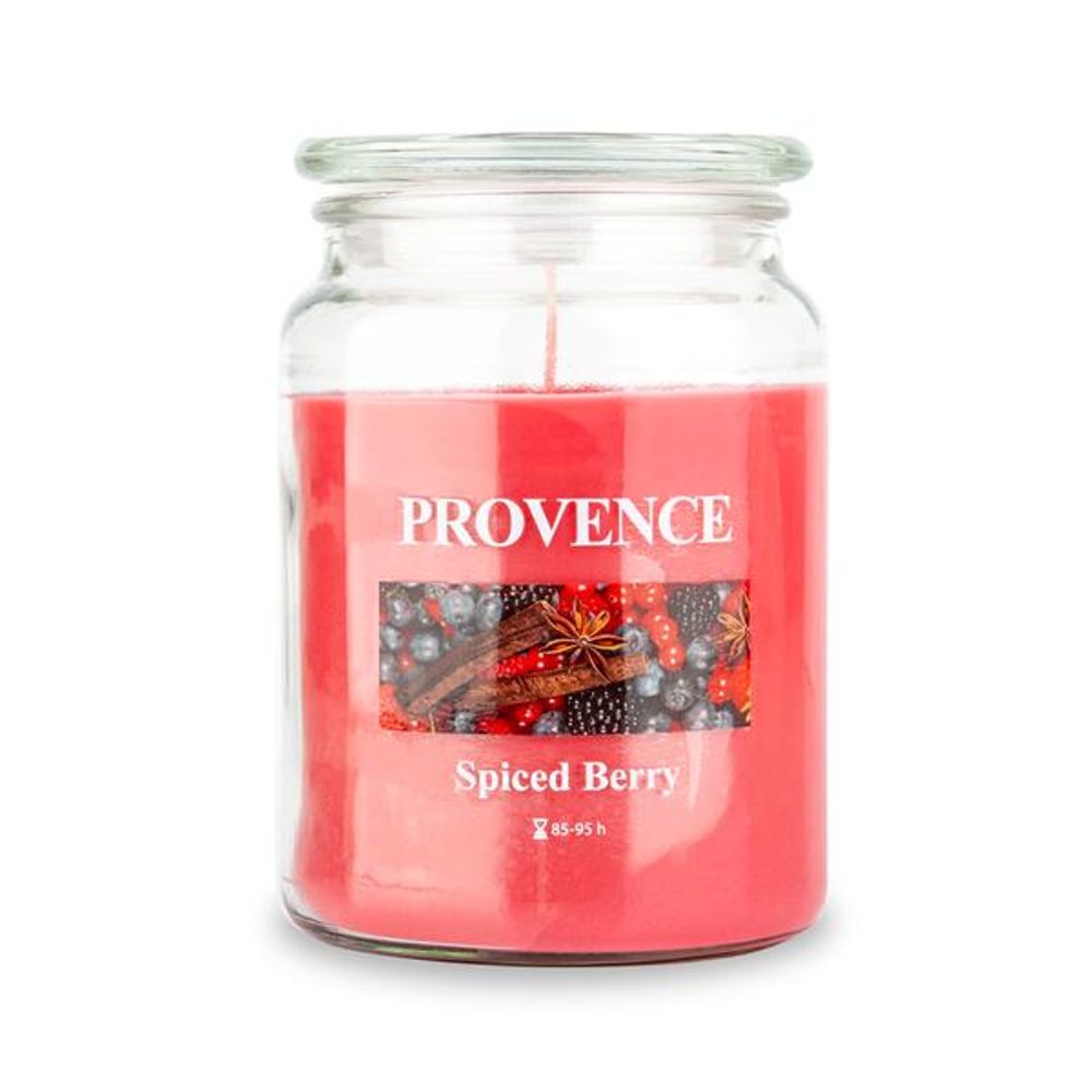 Levně Provence SVÍČKA VE SKLE S VÍČKEM 510G SPICED BERRY,1 KNOT