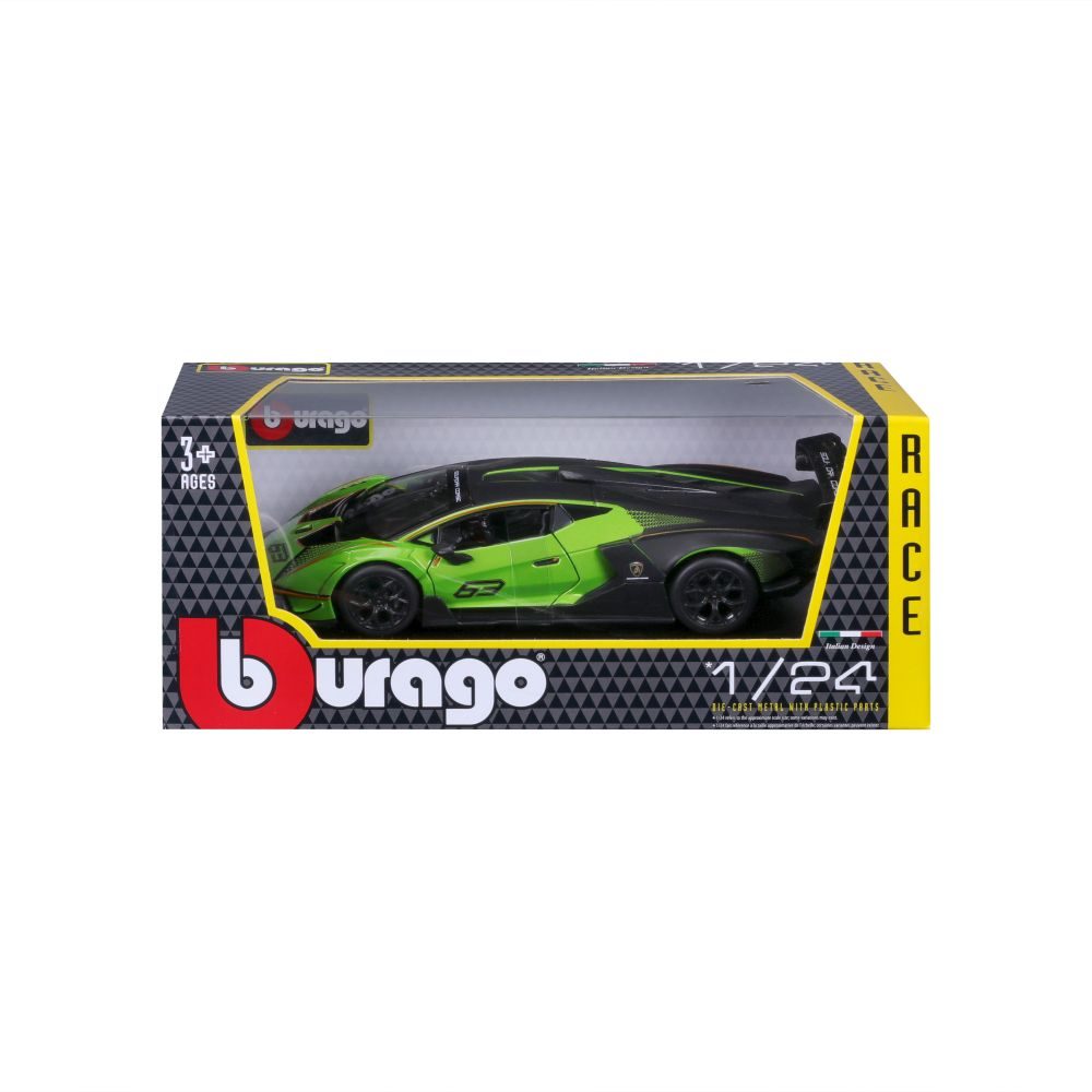 Levně Bburago 1:24 Race Lamborghini Essenza SCV12 Green