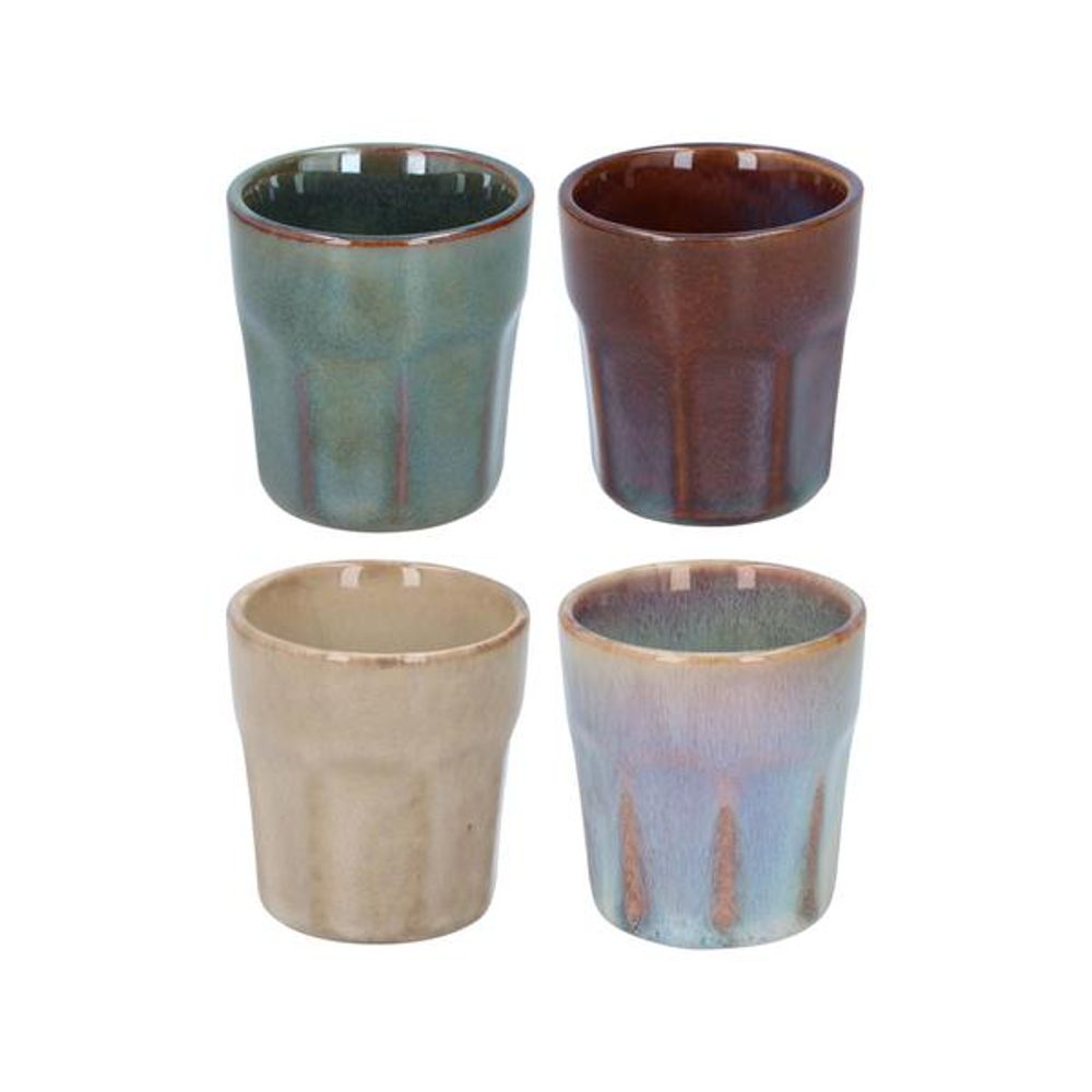 Levně Edco SADA HRNKŮ 90ML 6X6.4CM KERAMIKA