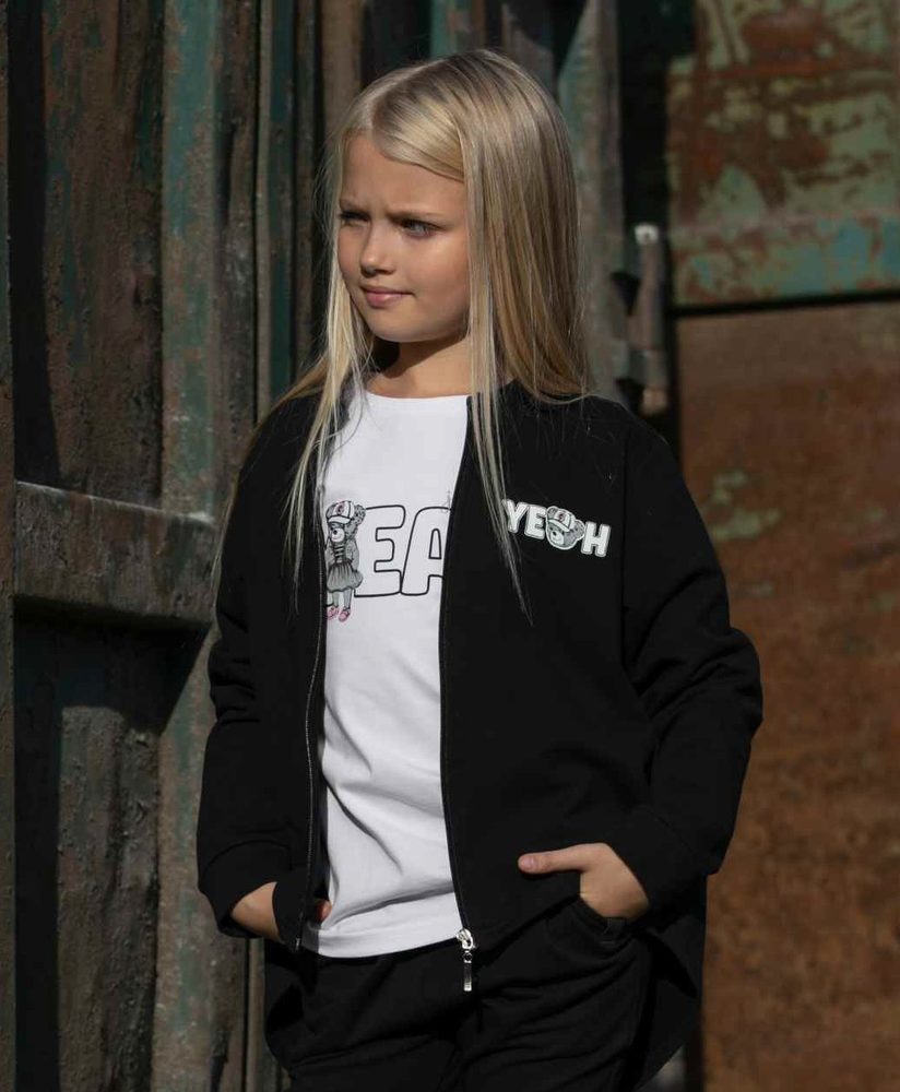 Levně Dívčí mikina BEAR BLACK - 104/110
