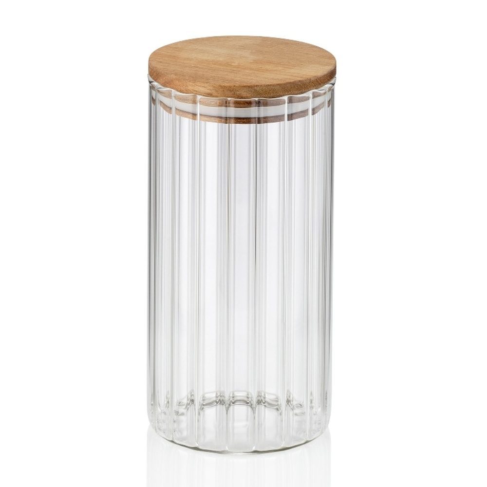 Levně KELA Zásobní dóza Dorothea sklo transparentní 18,0cm 9,0cm 0,9l KL-15283