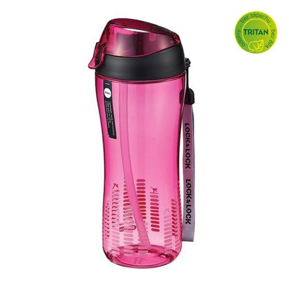 Levně LOCKNLOCK Sportovní láhev 550 ml se silikonovým brčkem - růžová
