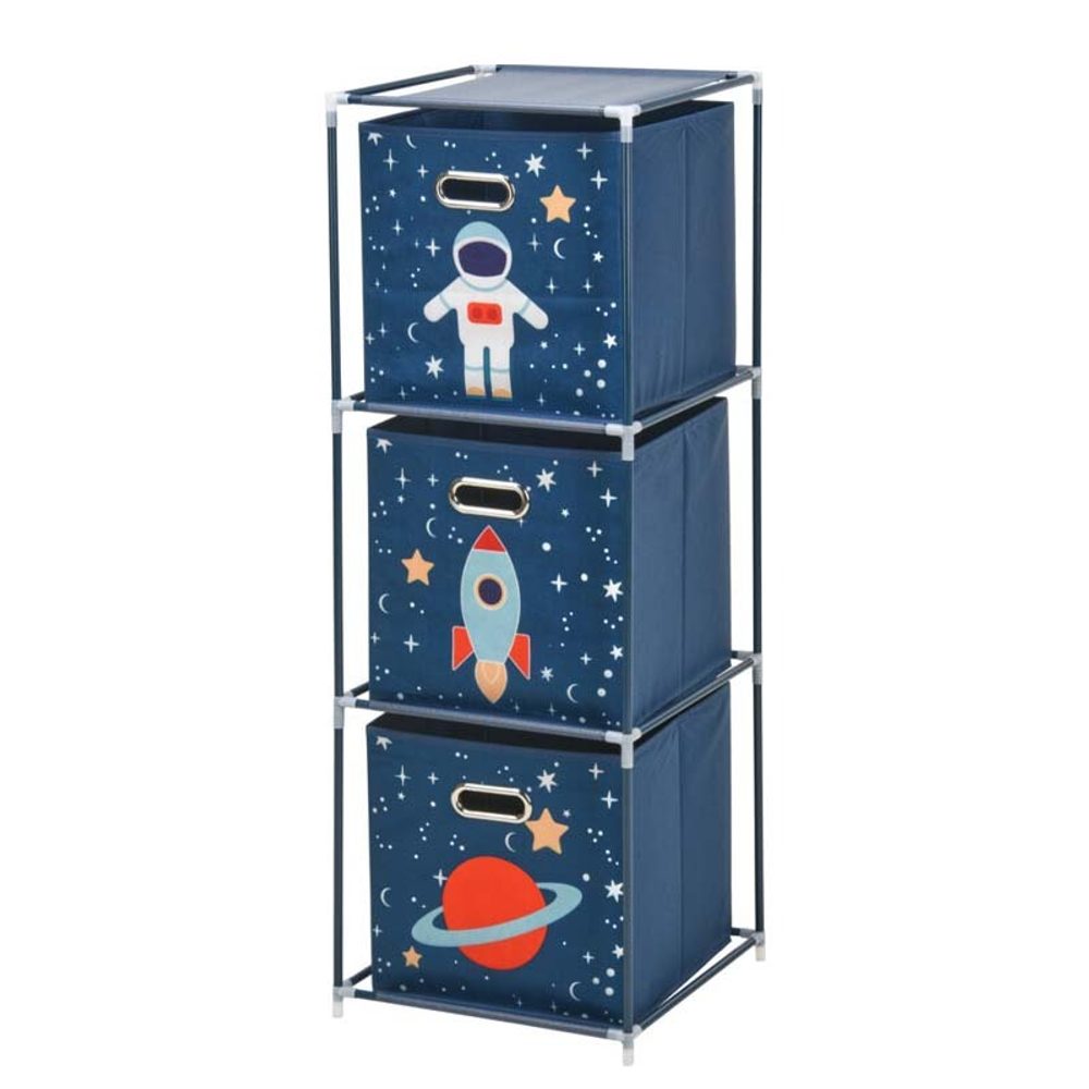 HOMESTYLING Zásuvková skříňka dětská 3 úložné boxy modrá KO-C80653170