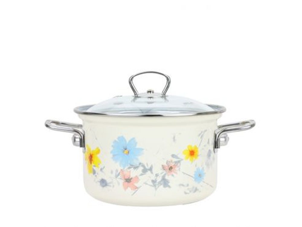 Levně hrnec+PO d24 sklo bílý, MEADOW, 6,1l, smalt