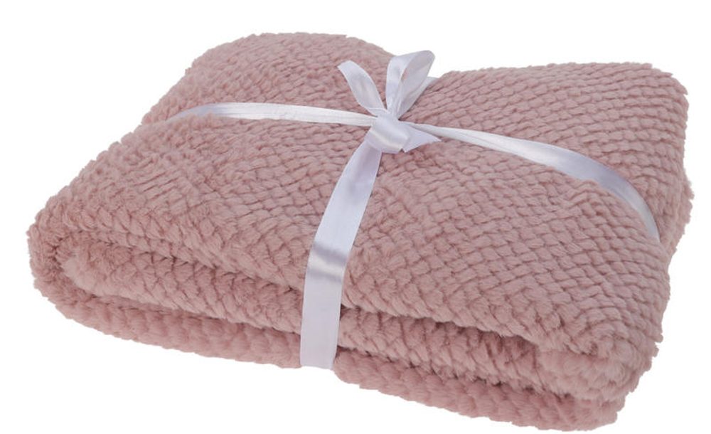 Levně HOMESTYLING Deka fleece 130 x 160 cm starorůžová KO-AAE329840