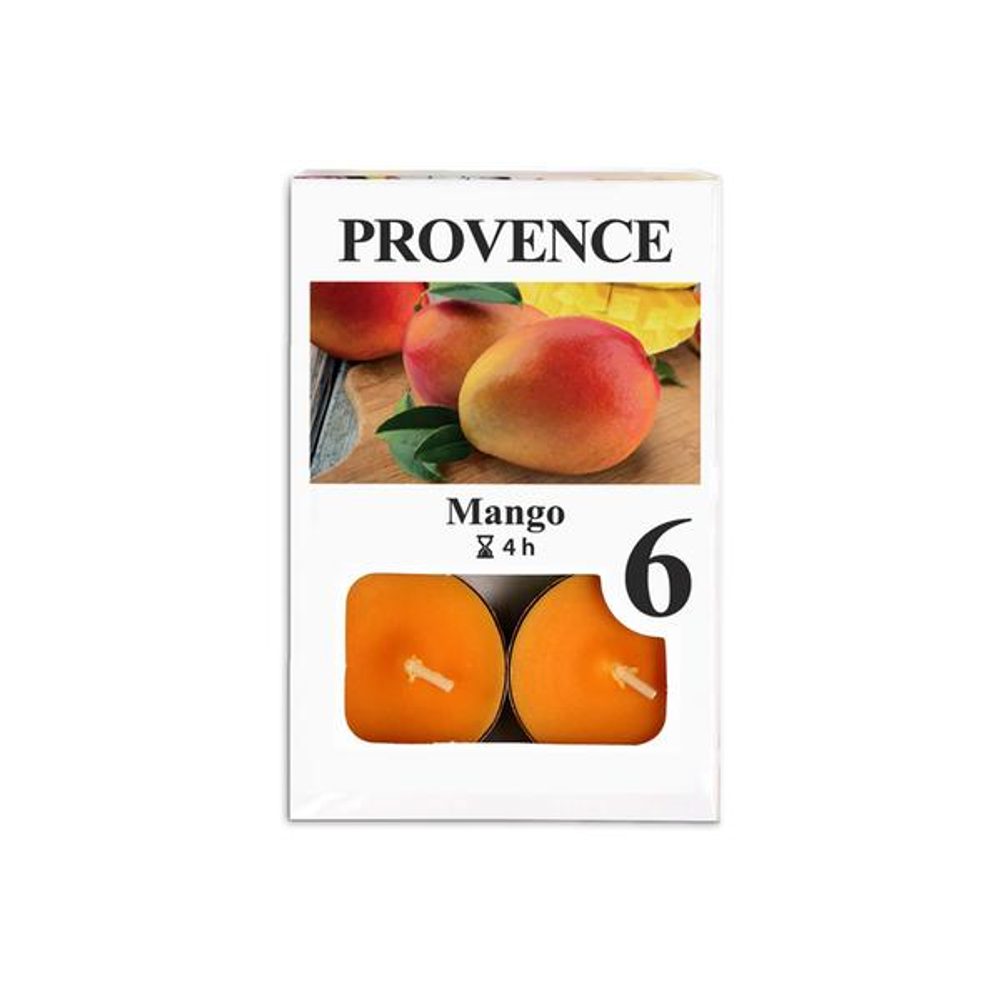 Levně Provence SVÍČKA ČAJOVÁ MANGO, 6KS