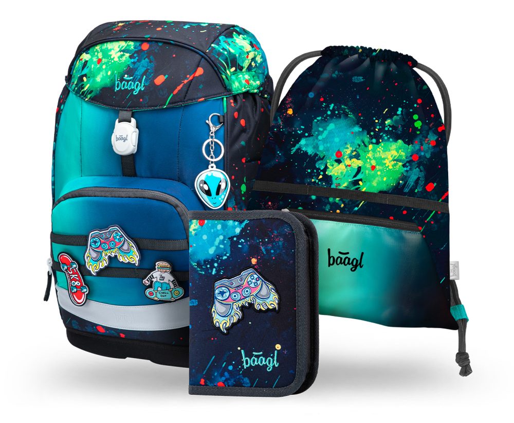 Levně BAAGL SET 3 Airy Plus Chill: batoh, penál, sáček