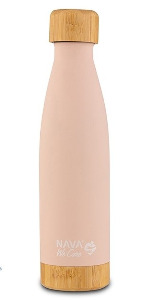 Levně termoláhev 0,5l RŮŽOVÁ, "WE CARE", NR/bambus