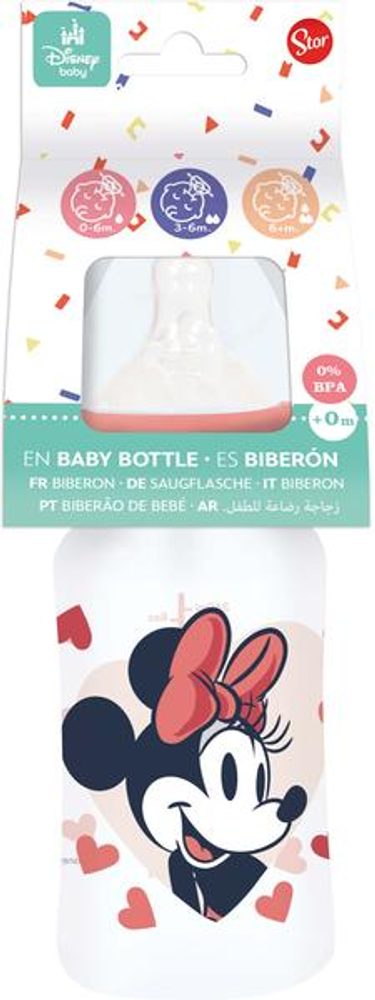 Levně STOR LÁHEV KOJENECKÁ MINNIE 240ML, ANTIKOLIKOVÝ SYSTÉM