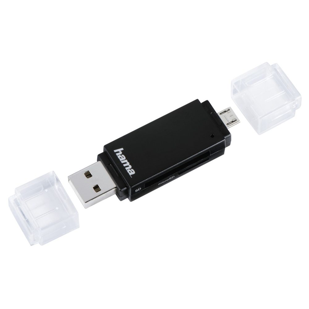 Hama USB 2.0 OTG čtečka karet Basic, SD/microSD, černá (obrázek 2)