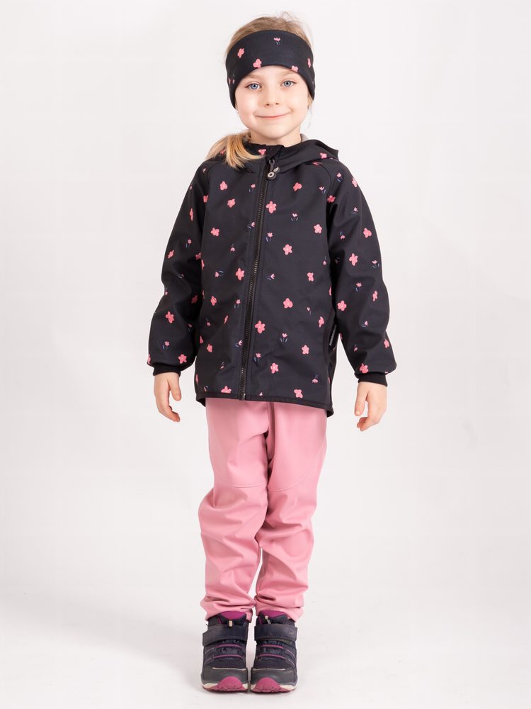 Unuo, Dětská čelenka fleecová Elise, Černá, Květiny - L (53-56 cm) - 7+ let (obrázek 3)