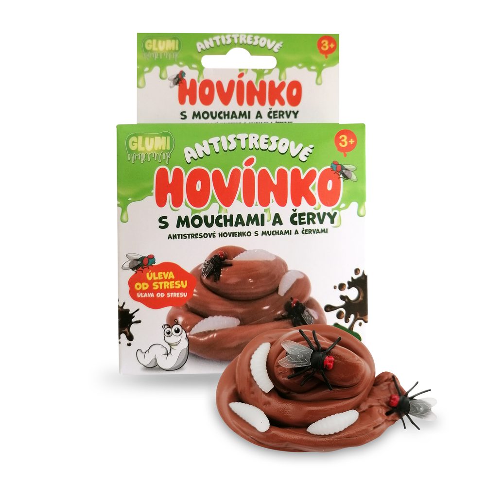 Levně GLUMI Antistresové hovínko s mouchami a červy