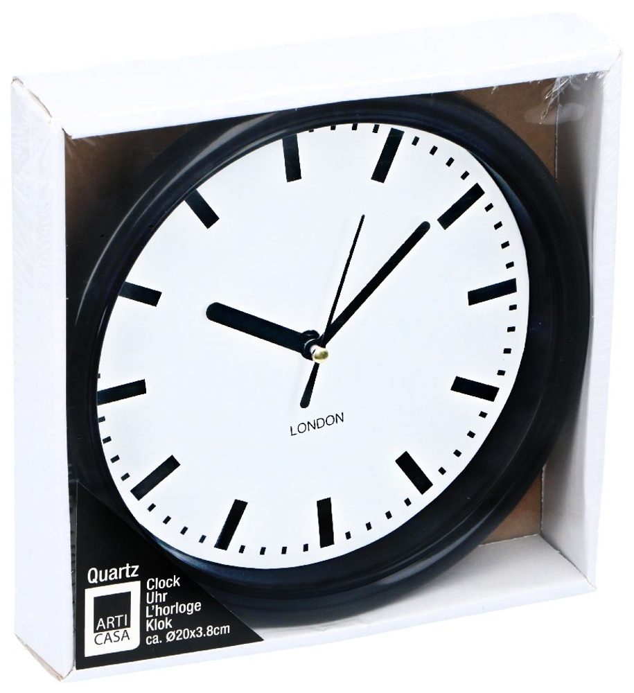 Levně ARTICASA Nástěnné hodiny 20 cm černá ED-224295cern