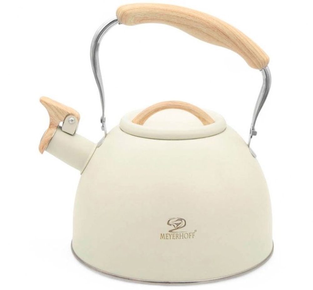 Levně čajník 2,5l MH-4415W, víčko, bílý, im.dřeva rukojeť, NR