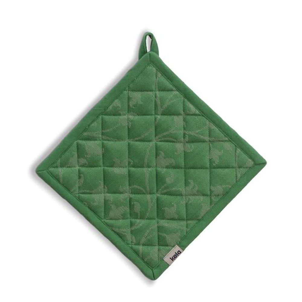 Levně KELA Podložka pod hrnec Cora 100% bavlna světle zelená/zelený vzor 20,0x20,0cm KL-12819